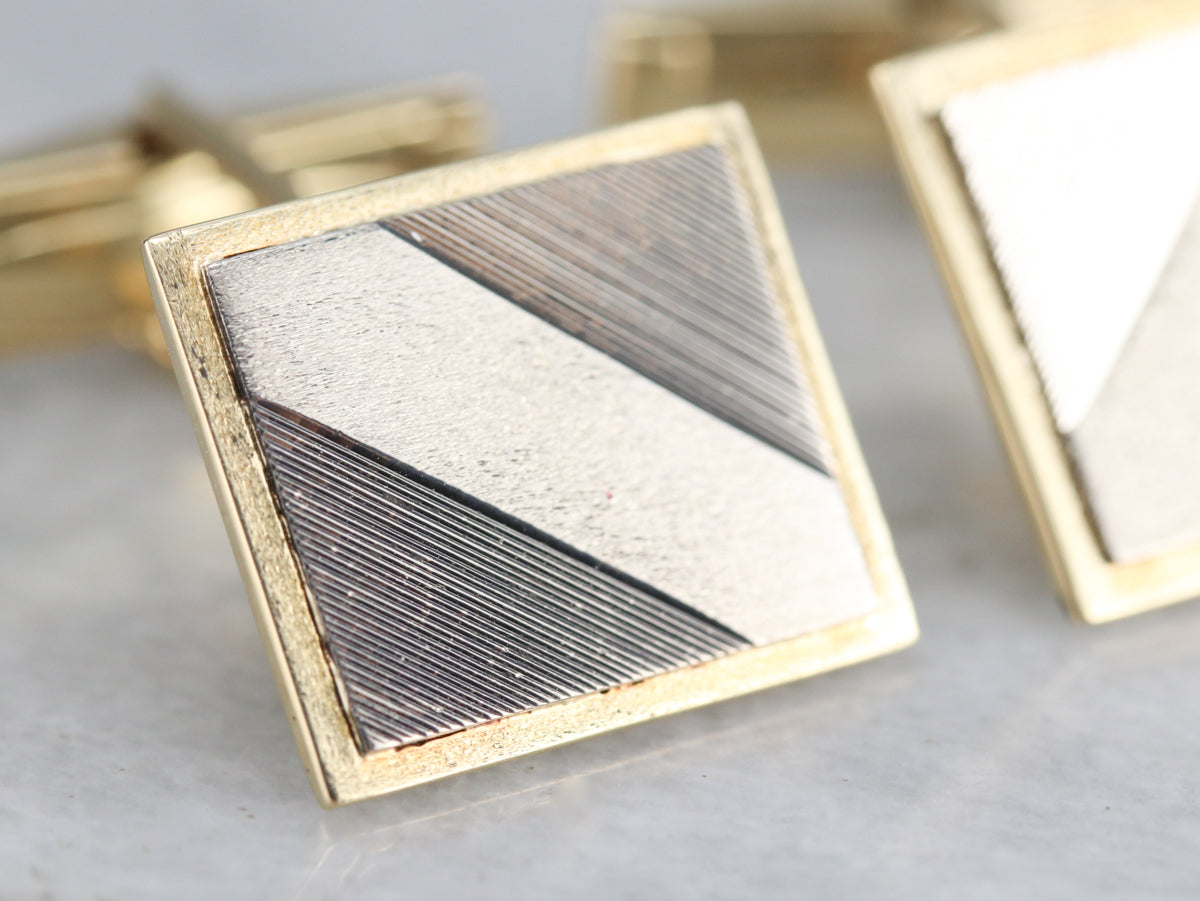 Vintage Textured Gold Cufflinks