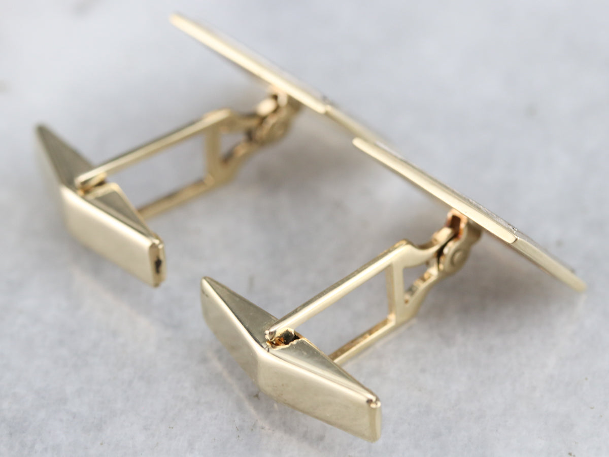Vintage Textured Gold Cufflinks