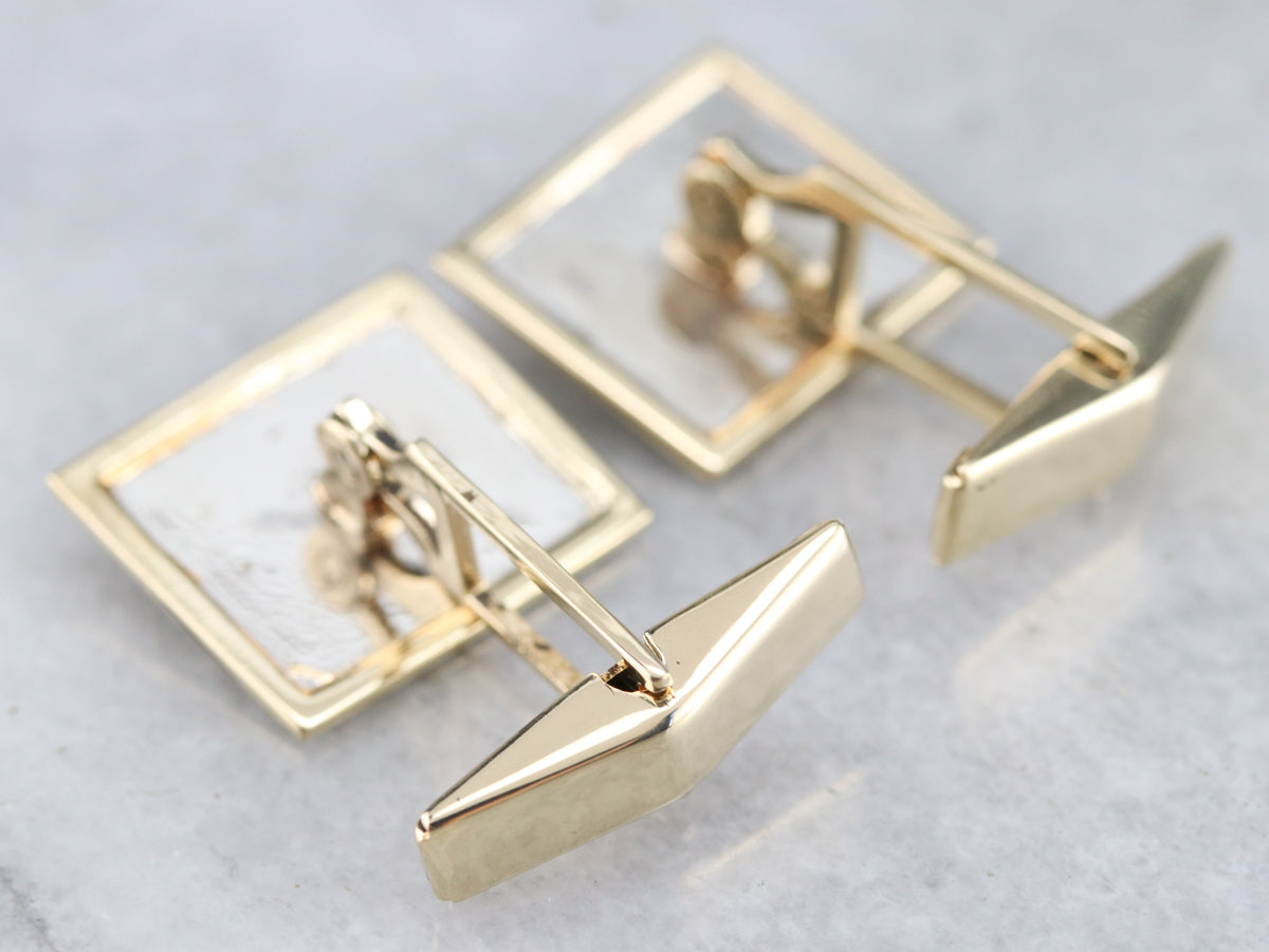 Vintage Textured Gold Cufflinks