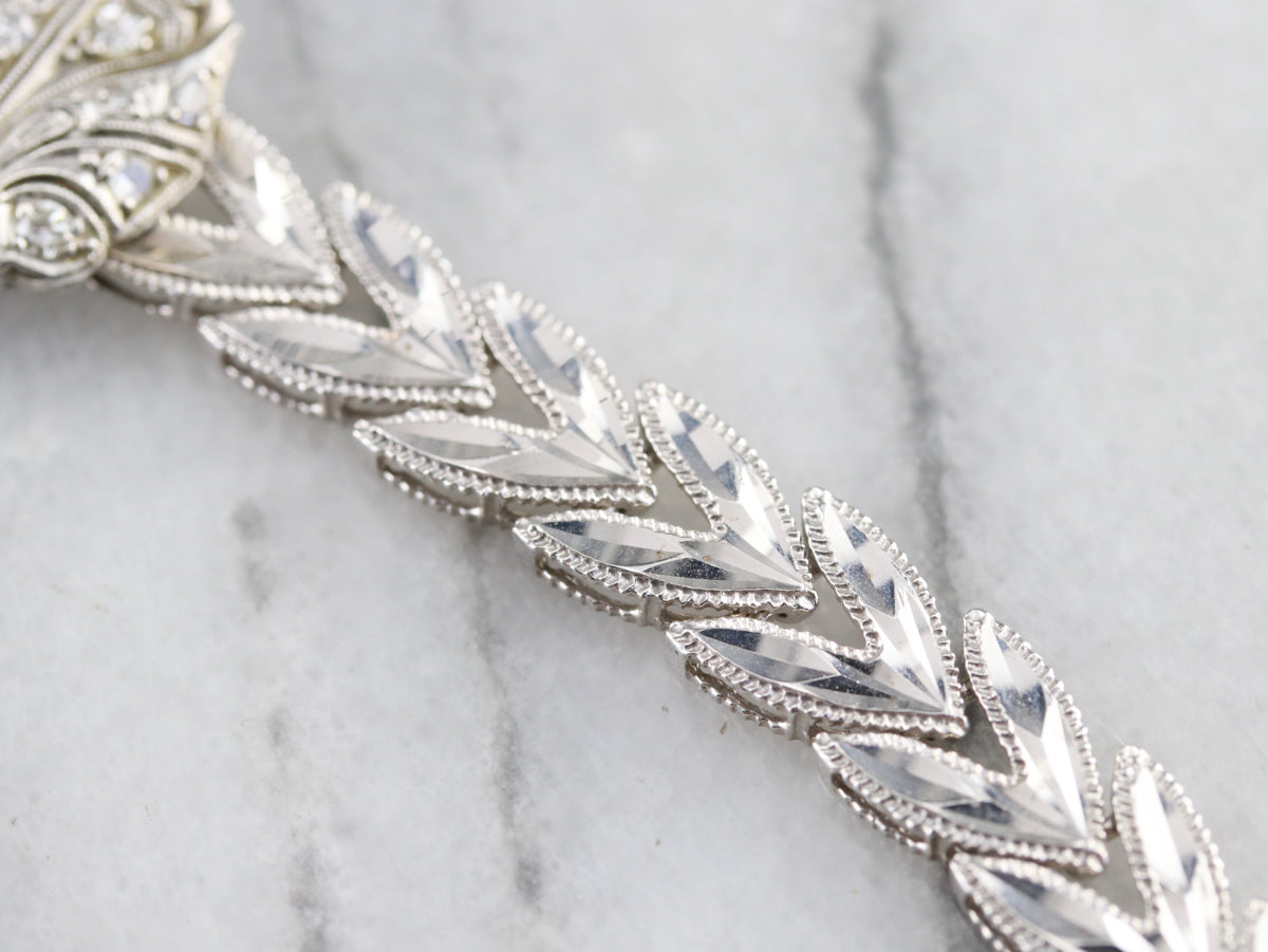 Vintage Diamond Platinum Ladies Wrist Watch