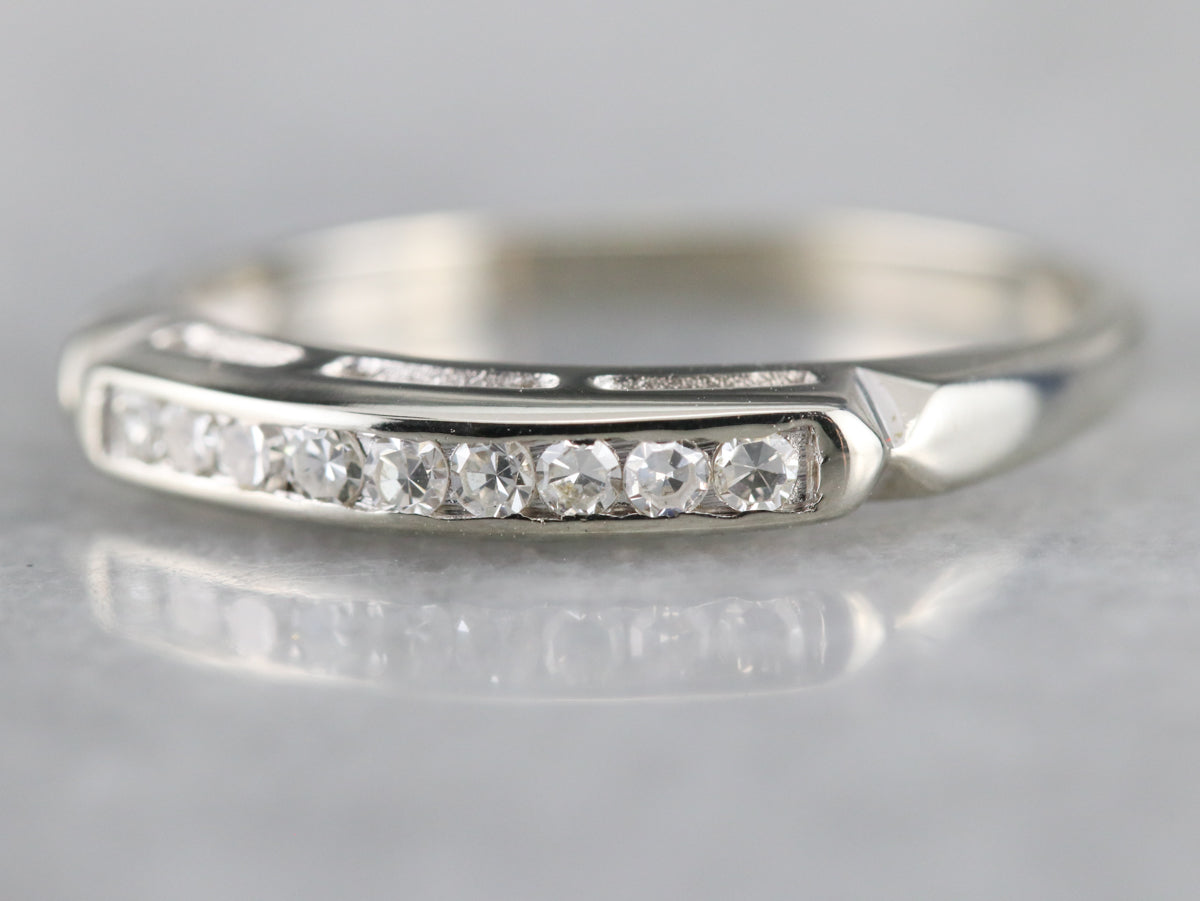 Thin Diamond White Gold Wedding Band