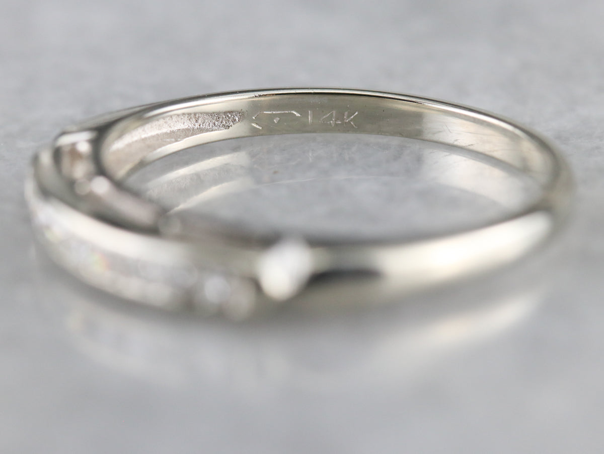Thin Diamond White Gold Wedding Band