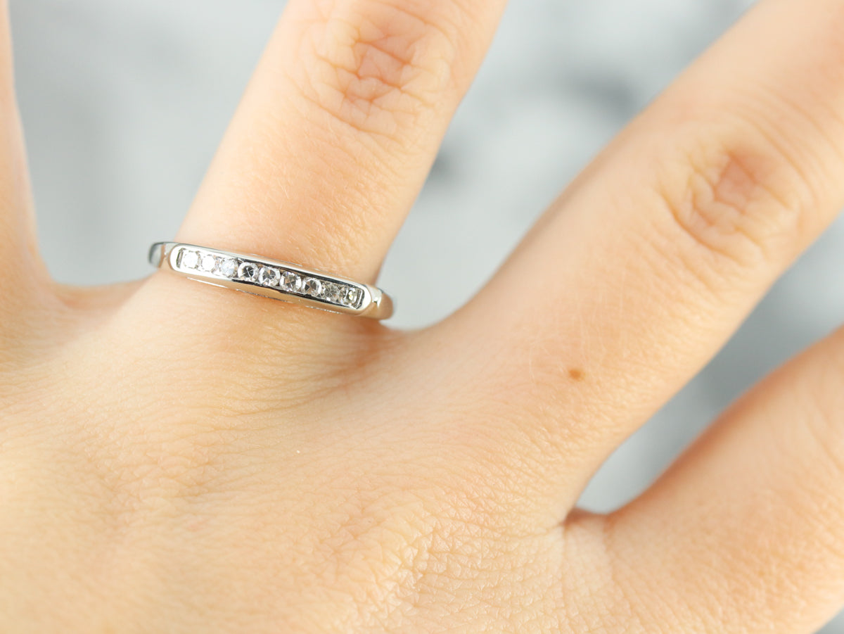 Thin Diamond White Gold Wedding Band