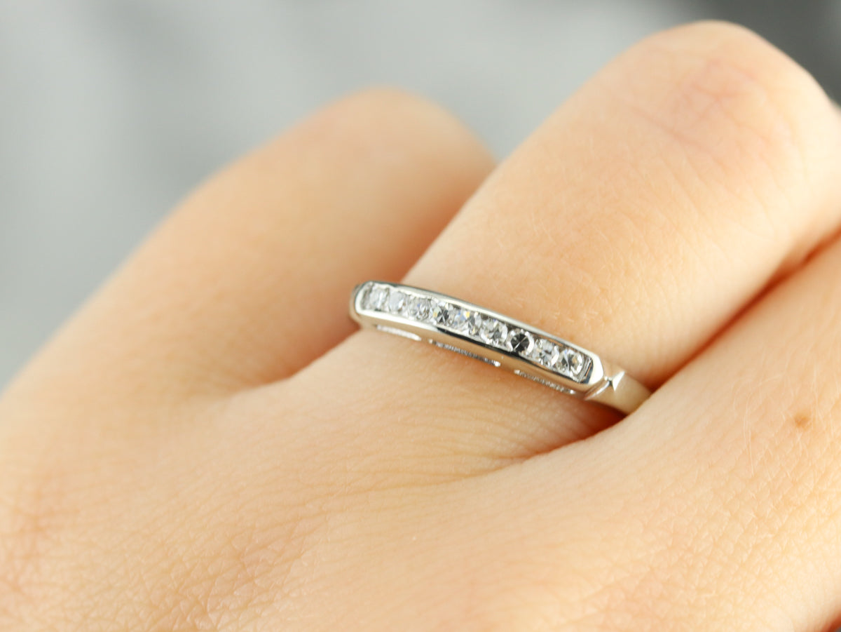 Thin Diamond White Gold Wedding Band