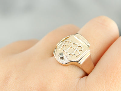 Men's "REB" Diamond Gold Signet Ring