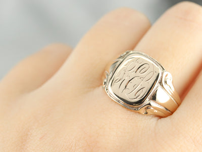 Antique "REB" Men's Gold Signet Ring