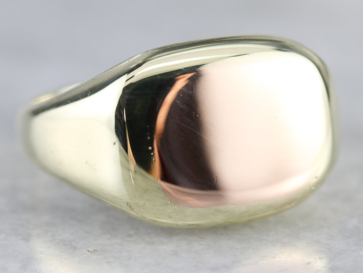 Men's Two Tone Gold Signet Ring