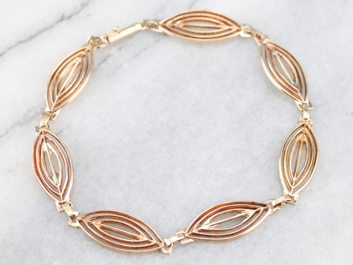 Marquise Gold Link Bracelet