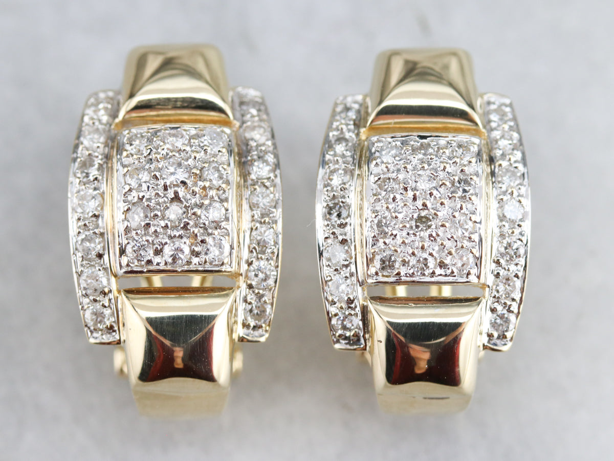 Diamond Huggie Hoop Earrings