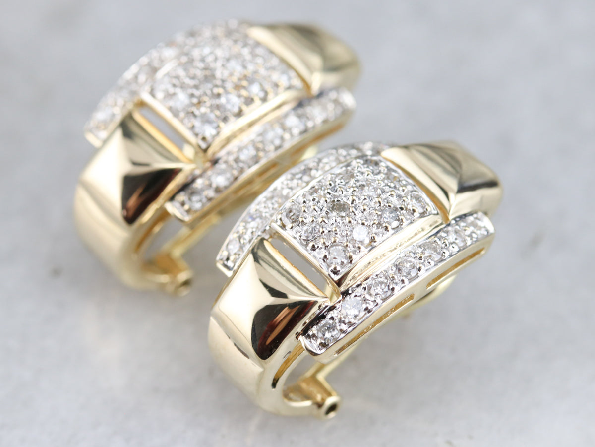 Diamond Huggie Hoop Earrings