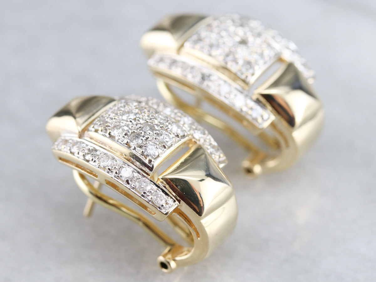 Diamond Huggie Hoop Earrings