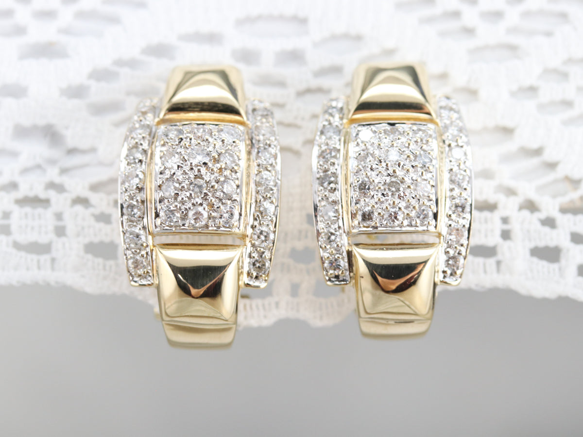 Diamond Huggie Hoop Earrings