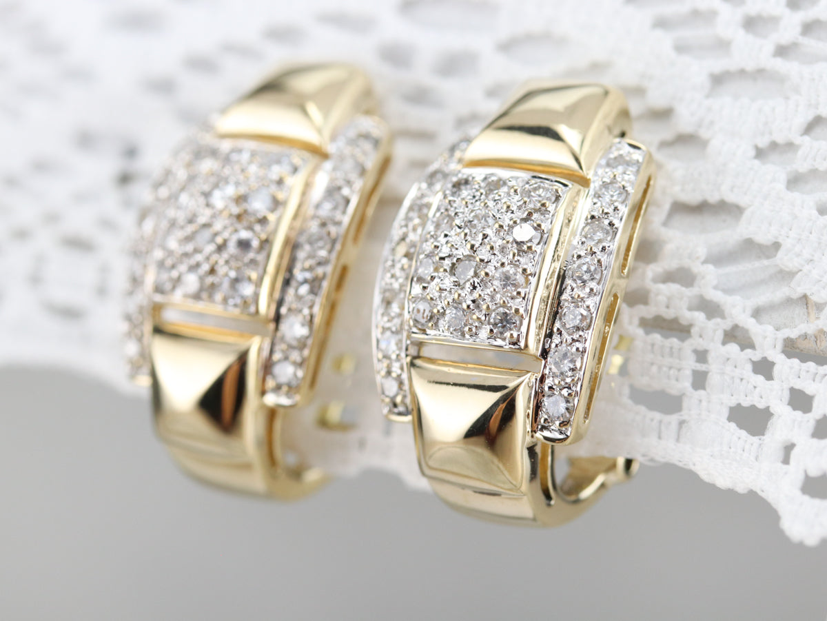 Diamond Huggie Hoop Earrings