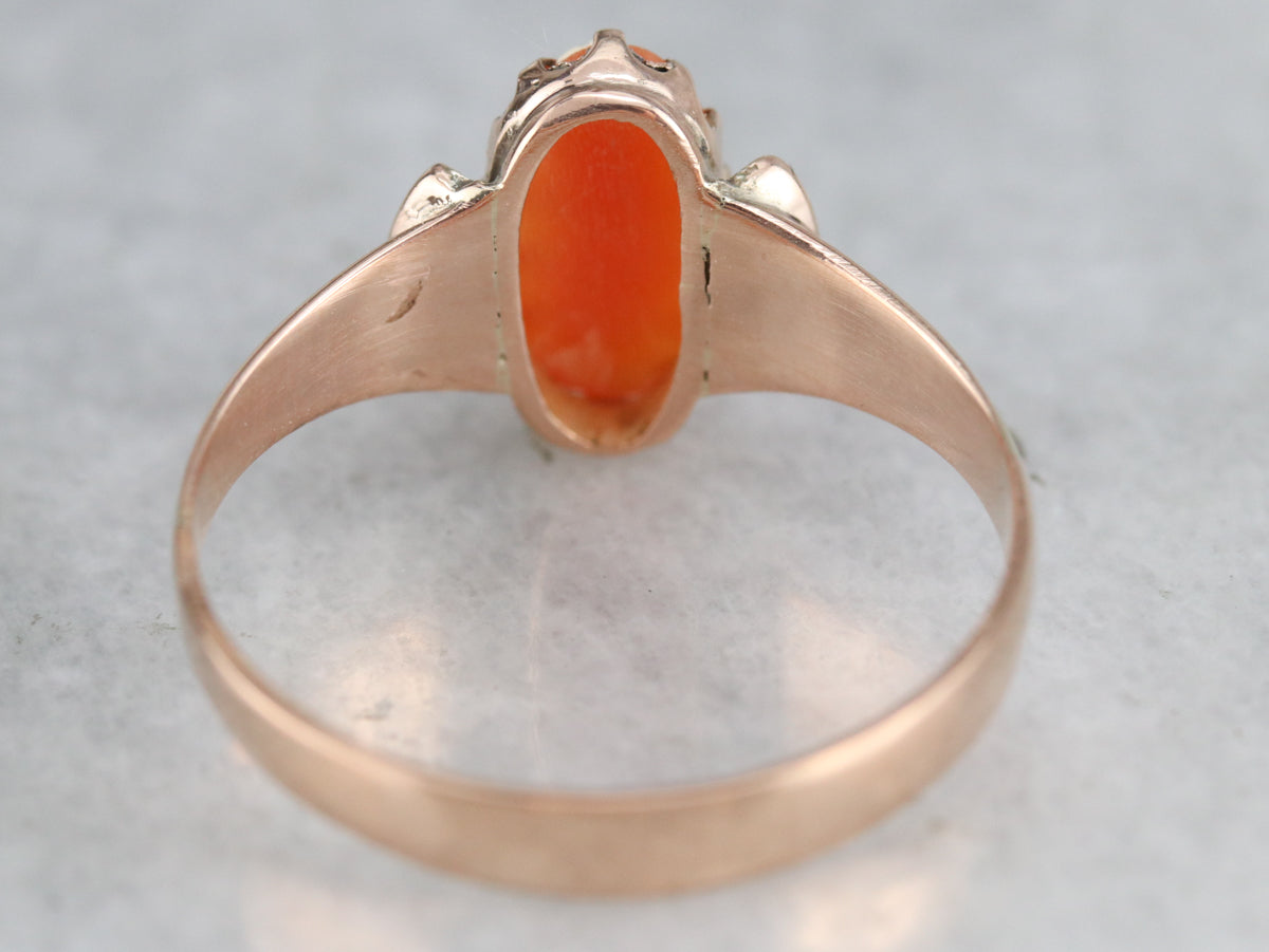 Anillo solitario con camafeo antiguo