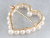 Vintage Pearl Gold Heart Pin