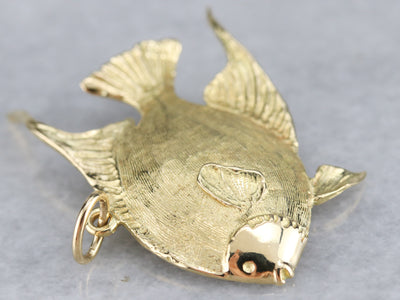 Vintage Angelfish Gold Pendant