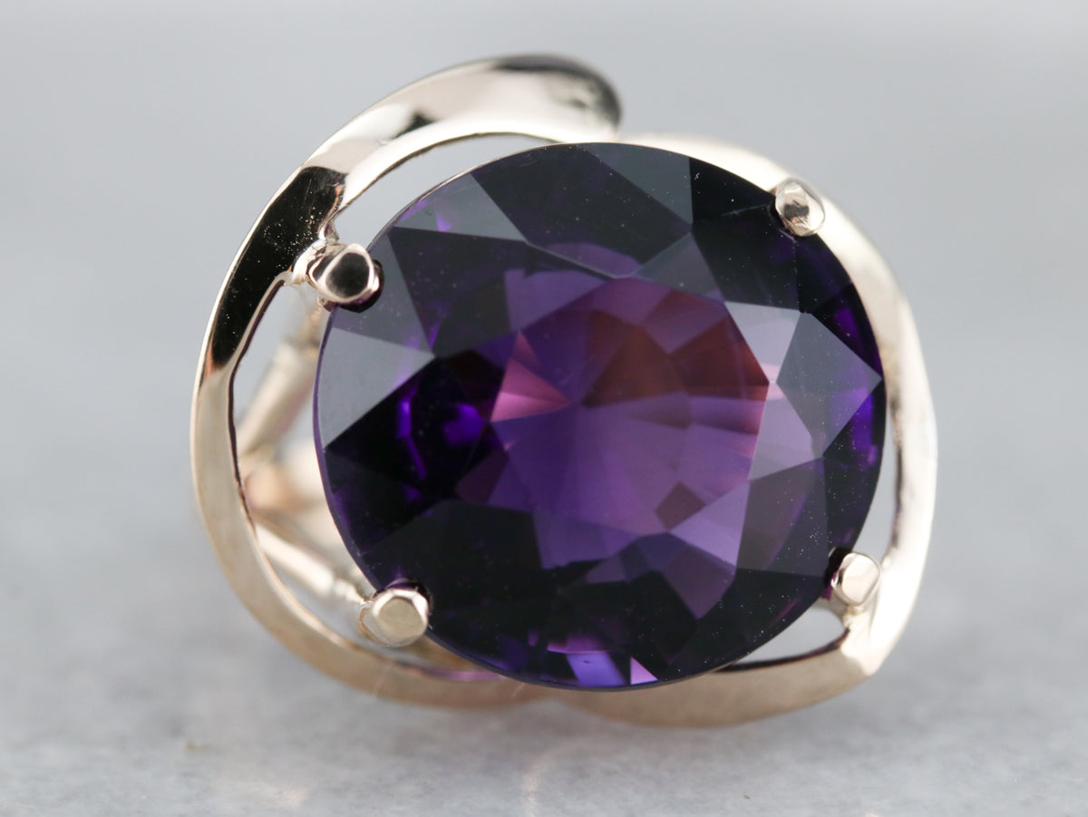Mid Century Amethyst Cocktail Ring