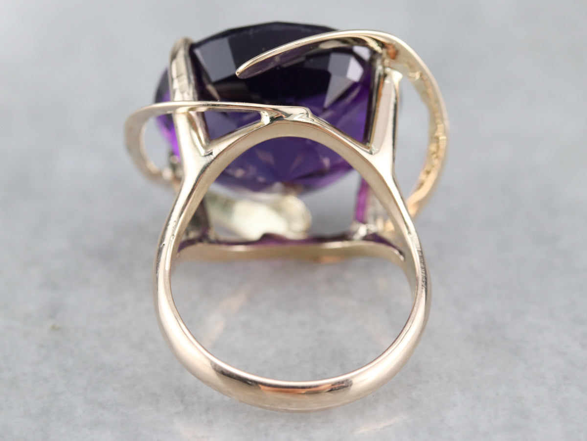Mid Century Amethyst Cocktail Ring