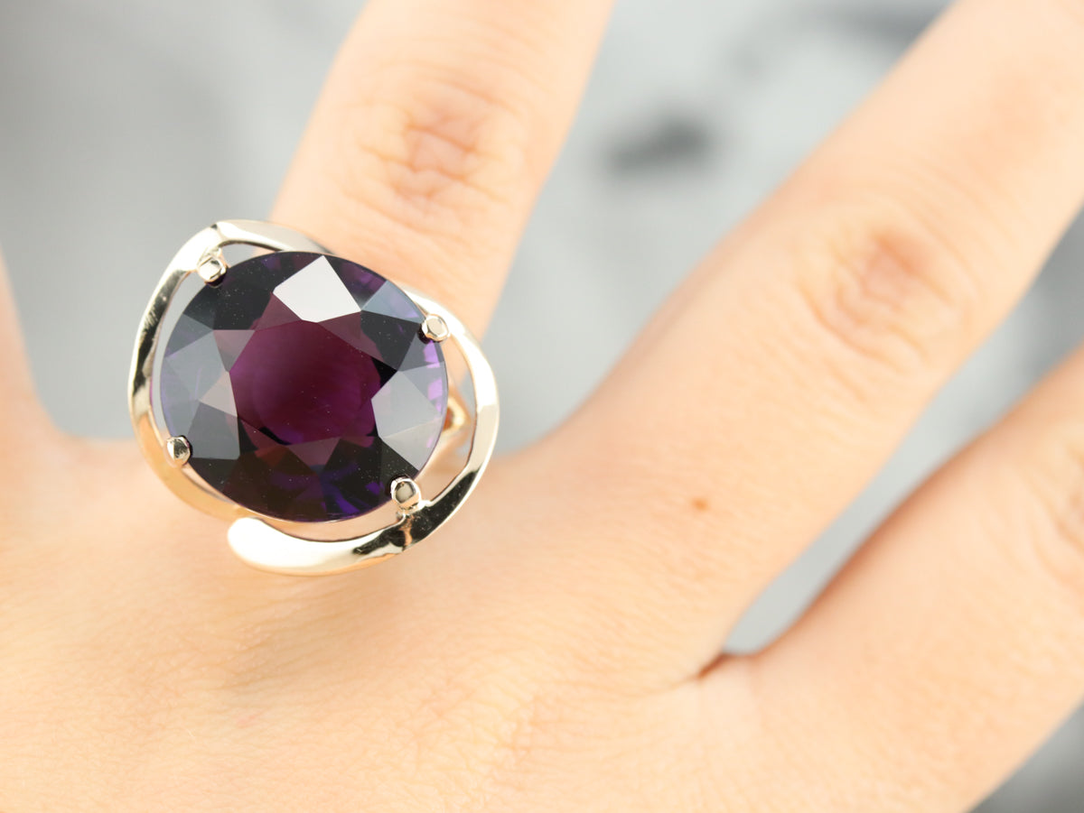 Mid Century Amethyst Cocktail Ring
