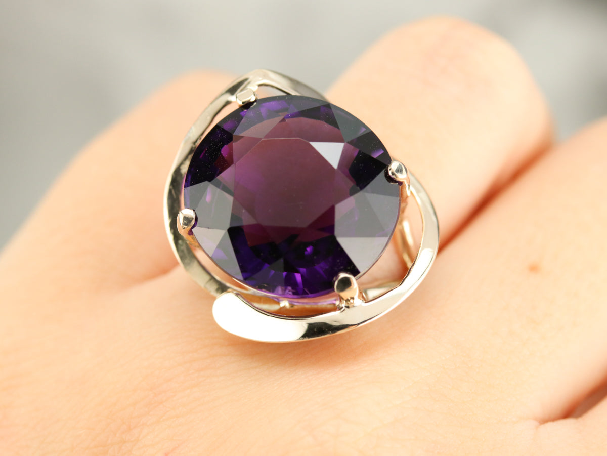 Mid Century Amethyst Cocktail Ring
