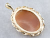 Floral Cameo Twisted Gold Frame Pendant