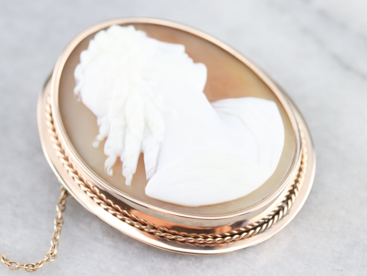 Antique Gold Cameo Brooch