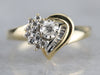 Diamond Heart Gold Anniversary Ring