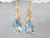 Victorian Blue Topaz Drop Earrings