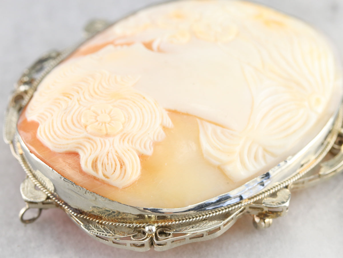 Large Art Deco Cameo Statement Pin or Pendant