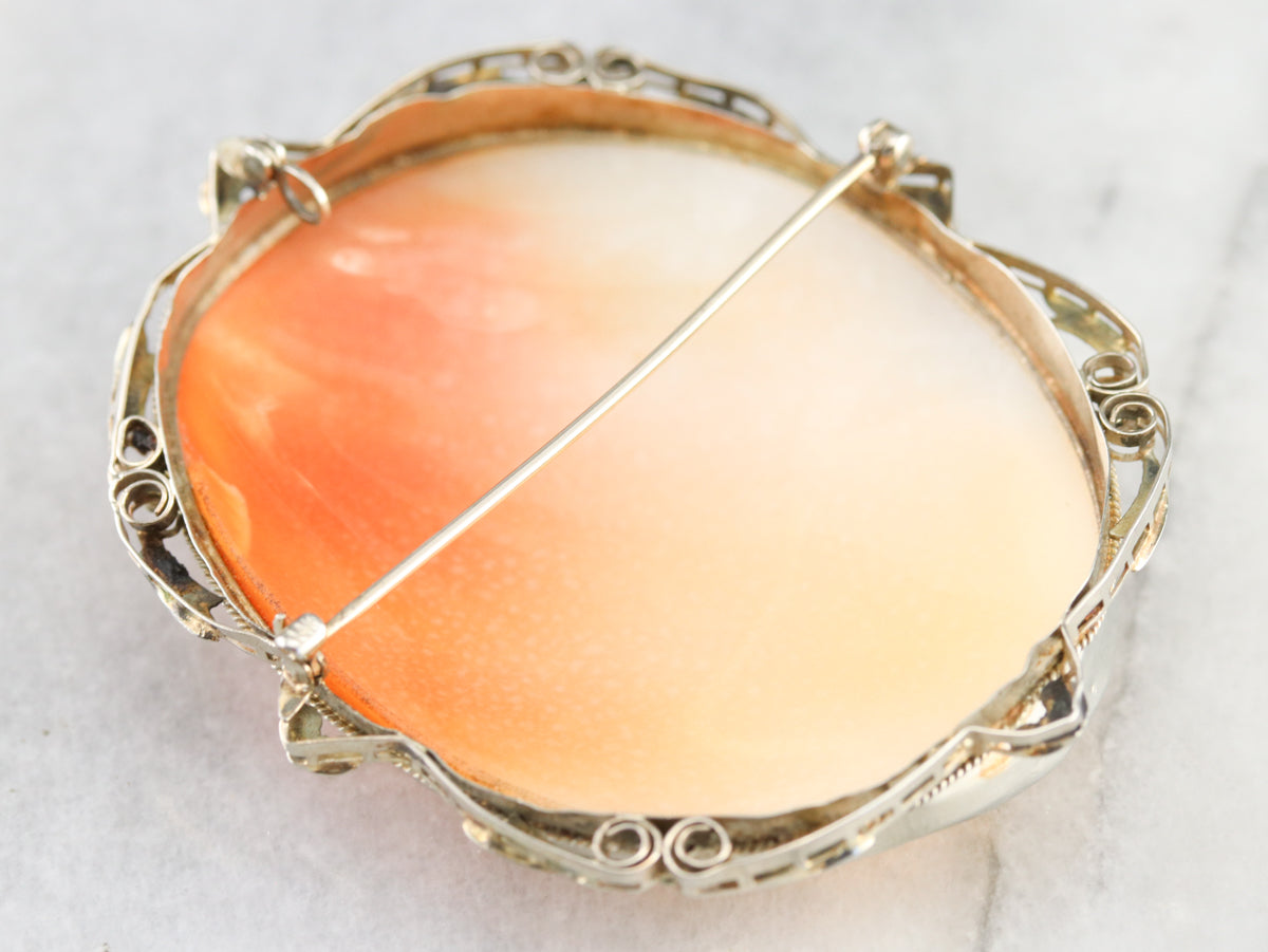 Large Art Deco Cameo Statement Pin or Pendant