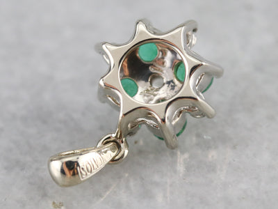 Floral Diamond and Emerald Pendant
