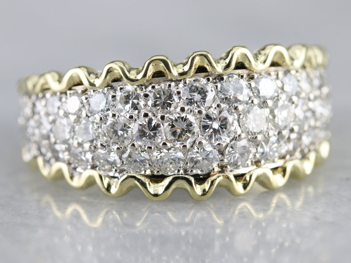 Mix Metal Diamond Anniversary Band