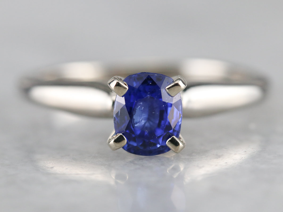 Sapphire Solitaire Engagement Ring