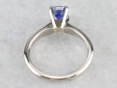 Sapphire Solitaire Engagement Ring