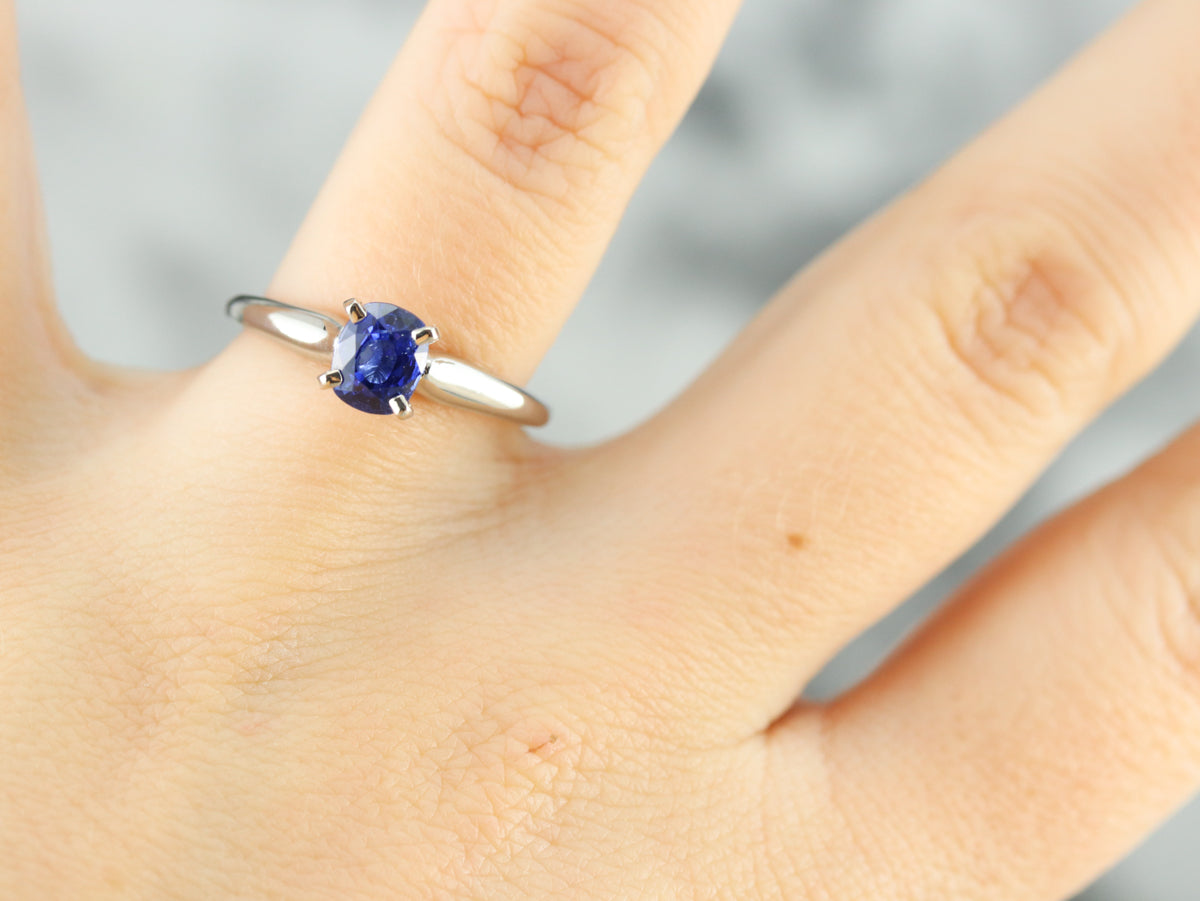 Sapphire Solitaire Engagement Ring