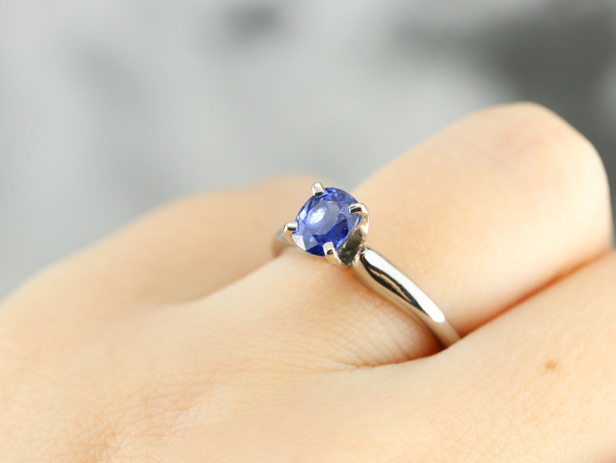 Sapphire Solitaire Engagement Ring