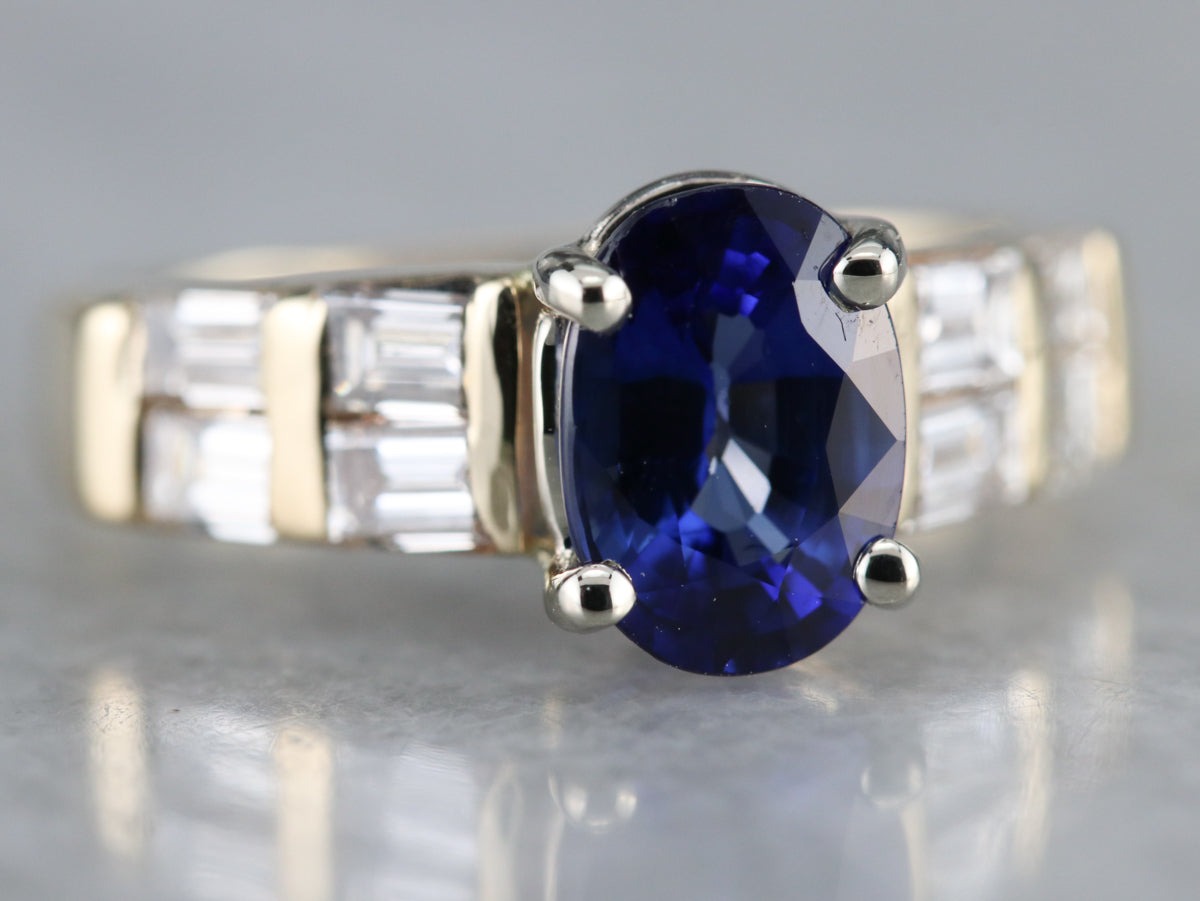 Sapphire and Diamond Anniversary Ring