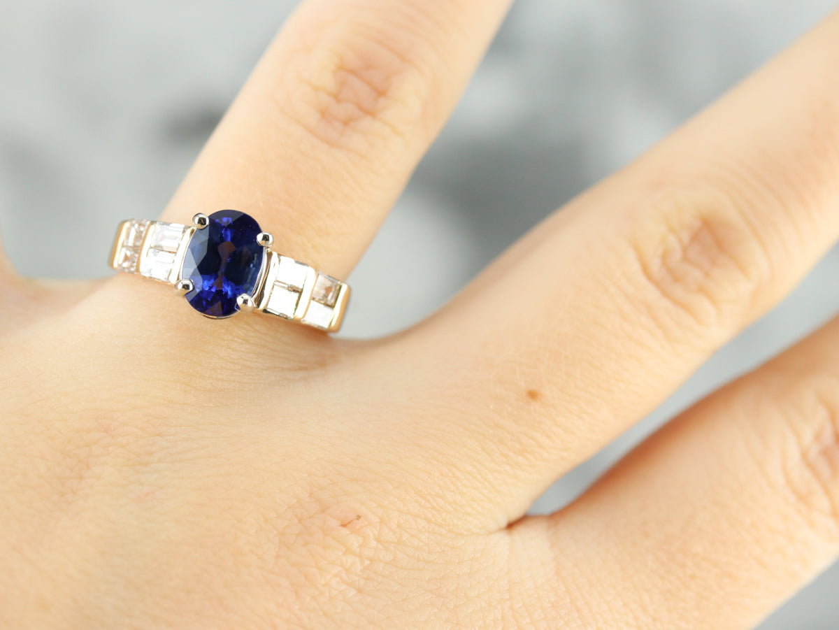 Sapphire and Diamond Anniversary Ring