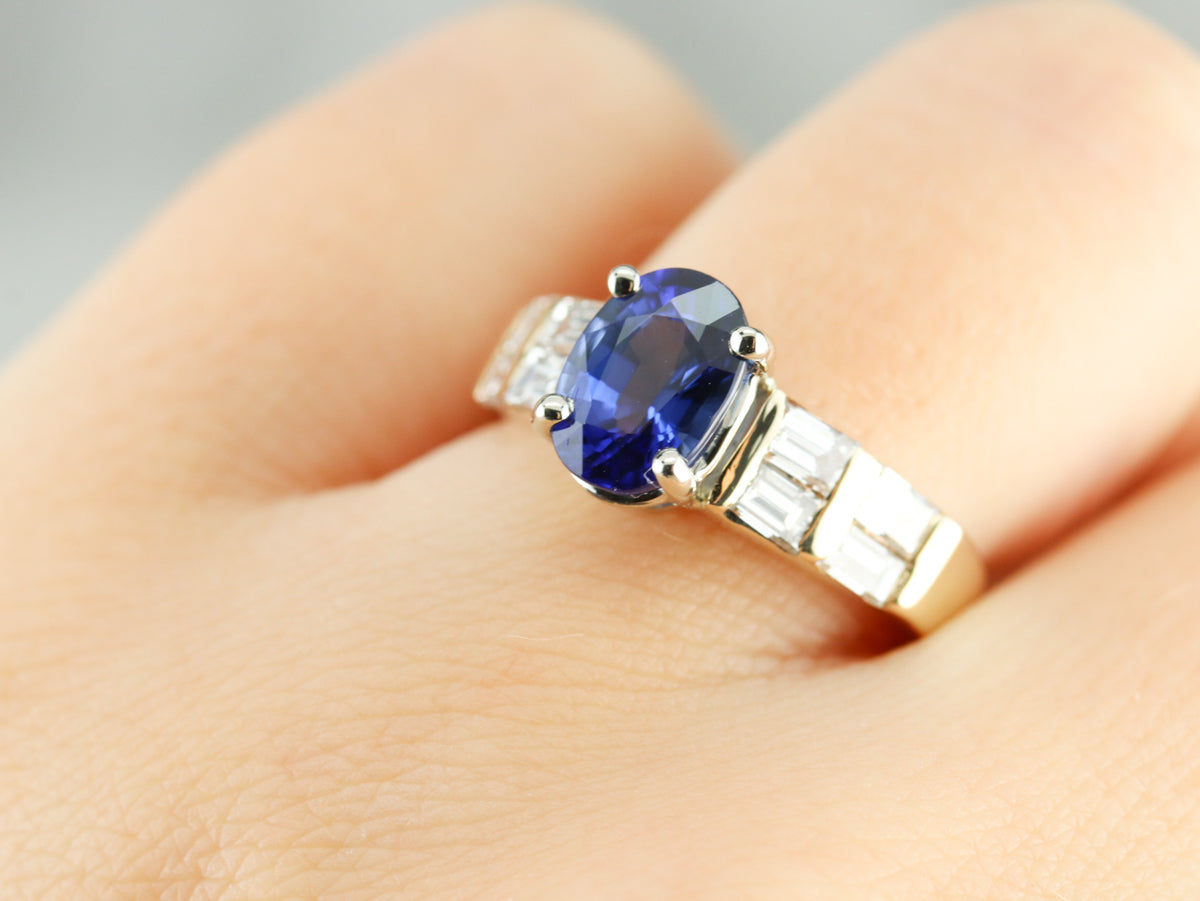 Sapphire and Diamond Anniversary Ring