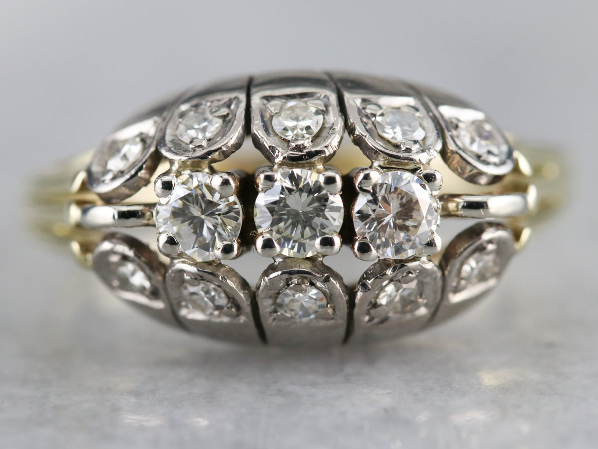 Vintage Multi Diamond Cocktail Ring