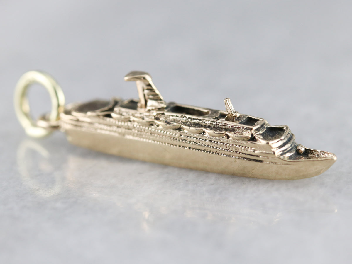 Vintage Ship Liner Charm Pendant