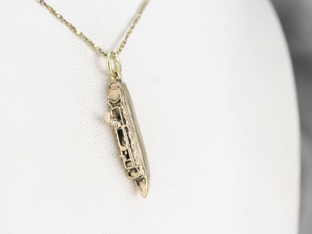 Vintage Ship Liner Charm Pendant
