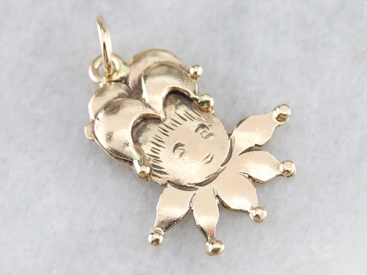 Vintage Gold Clown Charm