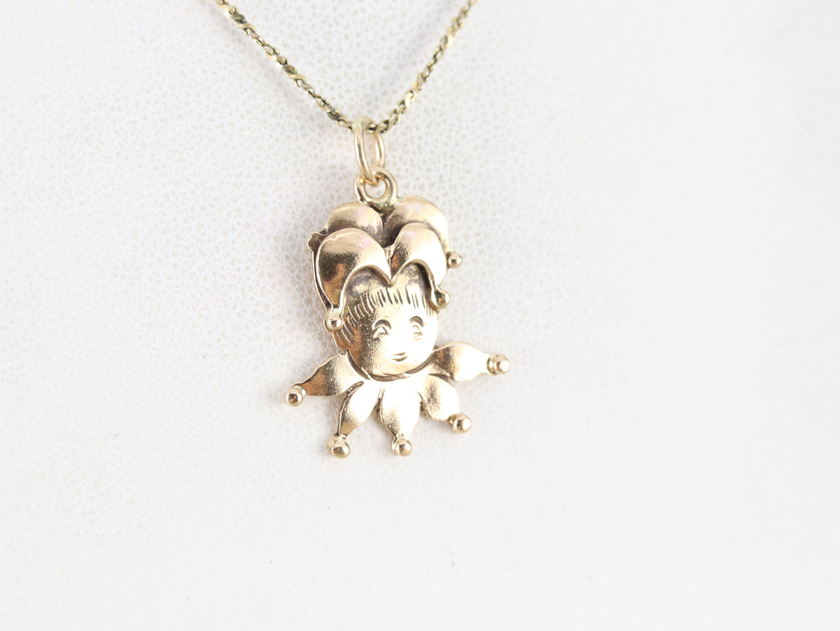Vintage Gold Clown Charm