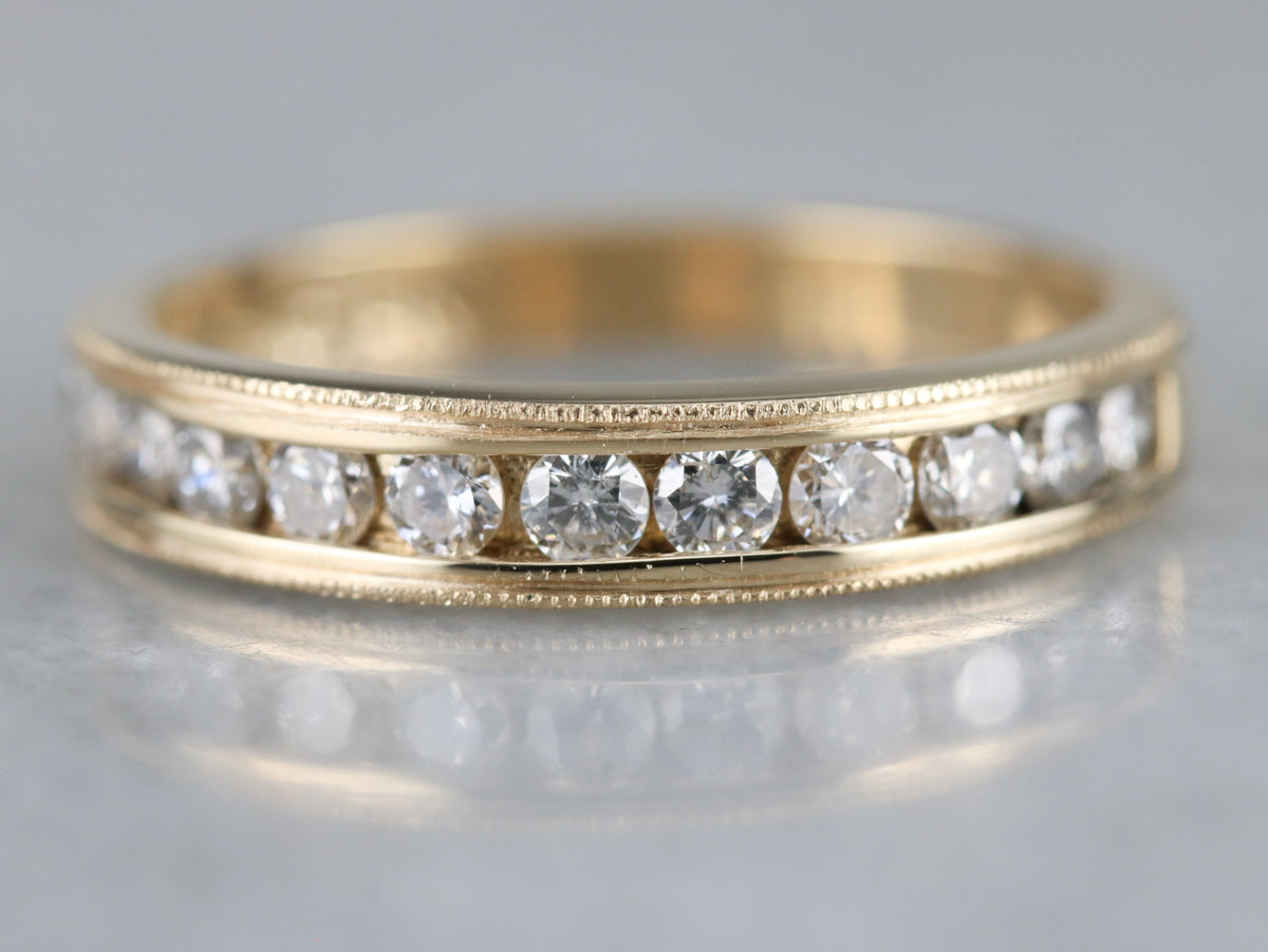 Channel Set Diamond Wedding Band