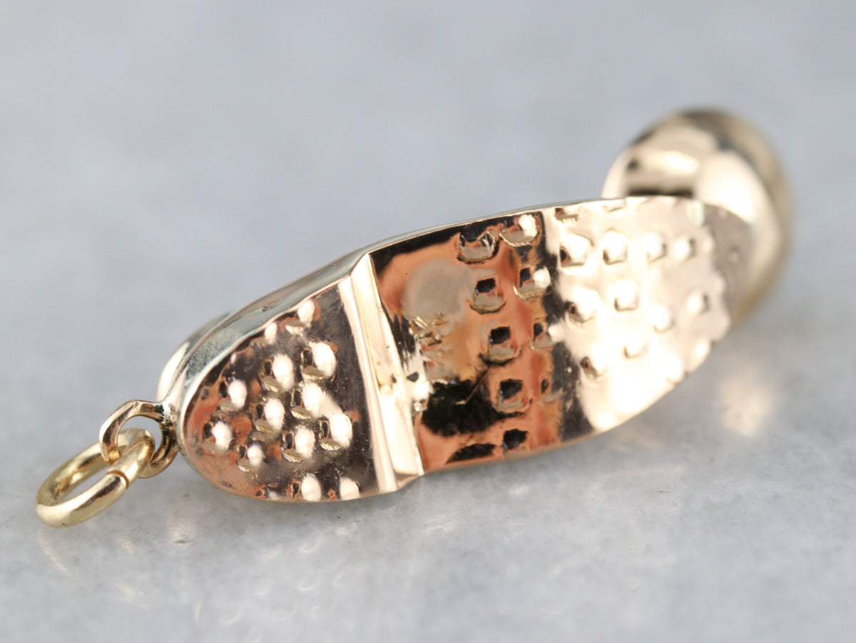 Gold Ruby Clown Shoe Charm