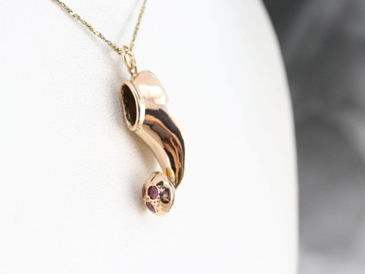 Gold Ruby Clown Shoe Charm