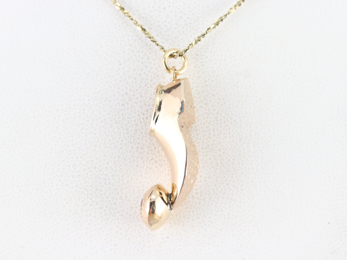 Gold Ruby Clown Shoe Charm