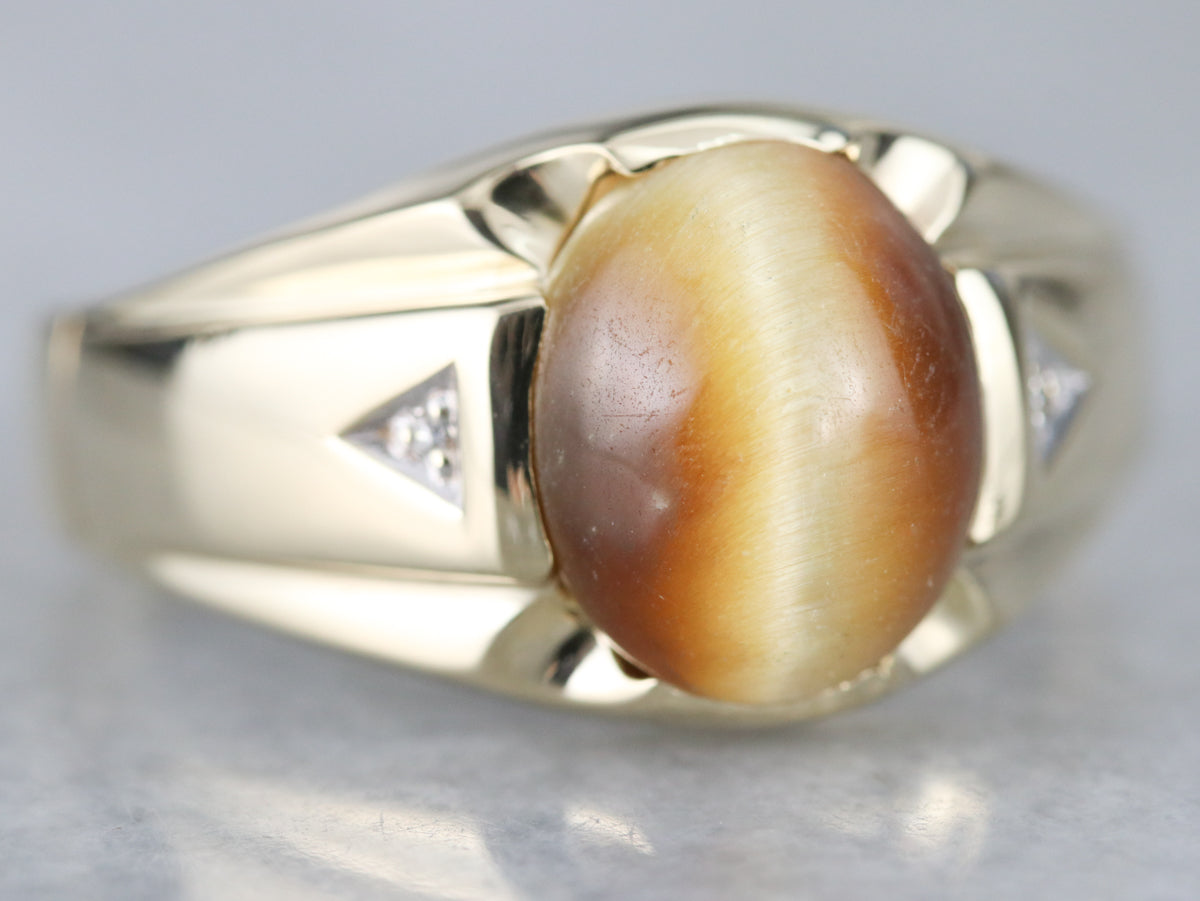 Men's Mid Century Tiger's Eye Ring