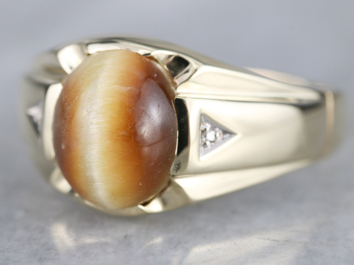 Men's Mid Century Tiger's Eye Ring